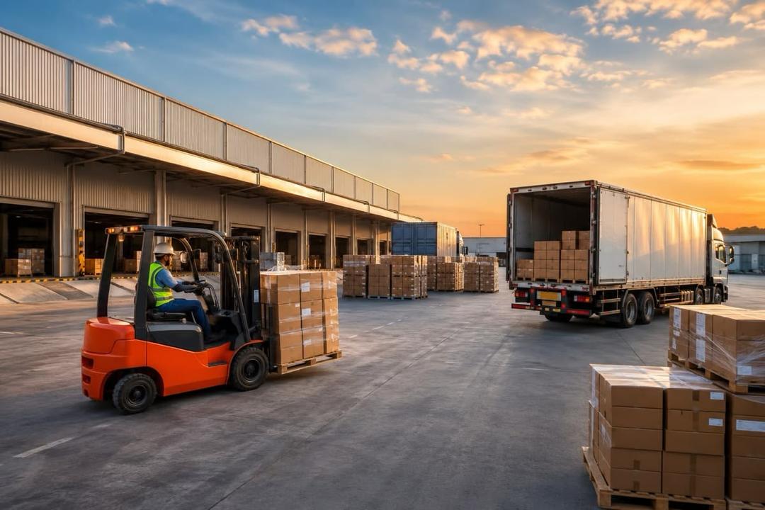 Delivery truck moving secure cargo